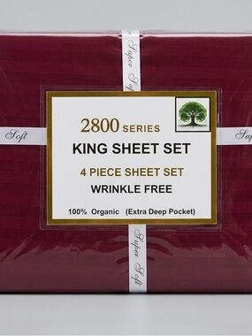 Allure 2800 Series King Sheet Set - Burgundy